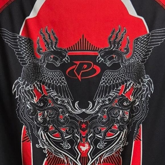 Primal Wear Red Black Cycling Jersey Men's XL Short Sleeve Performance - Picture 4 of 8